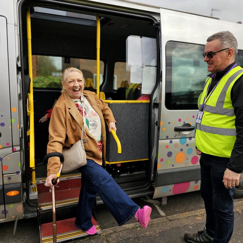 Shopper Bus client and volunteer driver