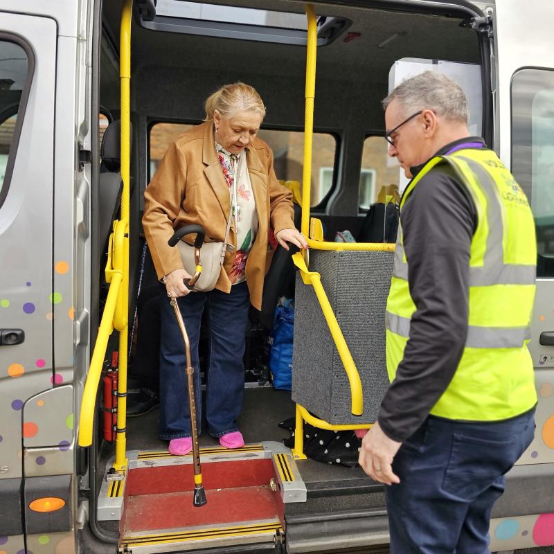 Shopper Bus client and volunteer driver